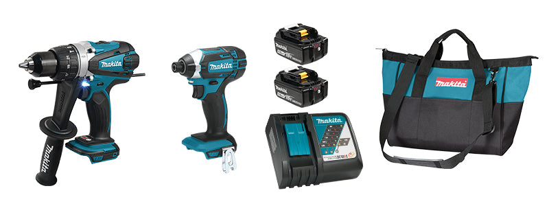 Makita Canada Inc, 18V LXT Cordless 2 Tool Combo Kit (5.0 Ah x2)