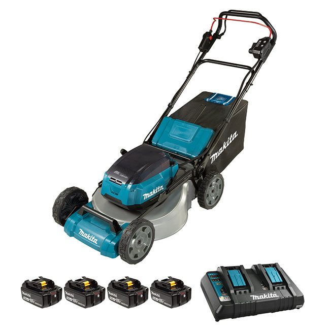 Makita Canada Inc, 36V (18V x 2) LXT Brushless Cordless 21" Self Propelled Lawn Mower w/XPT (5.0Ah x 4 Kit)