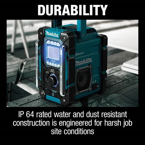 Makita Canada Inc, Makita DMR300 18V LXT / 12V MAX CXT Lithium‑Ion Cordless or Electric Job Site Charger / Radio with Bluetooth