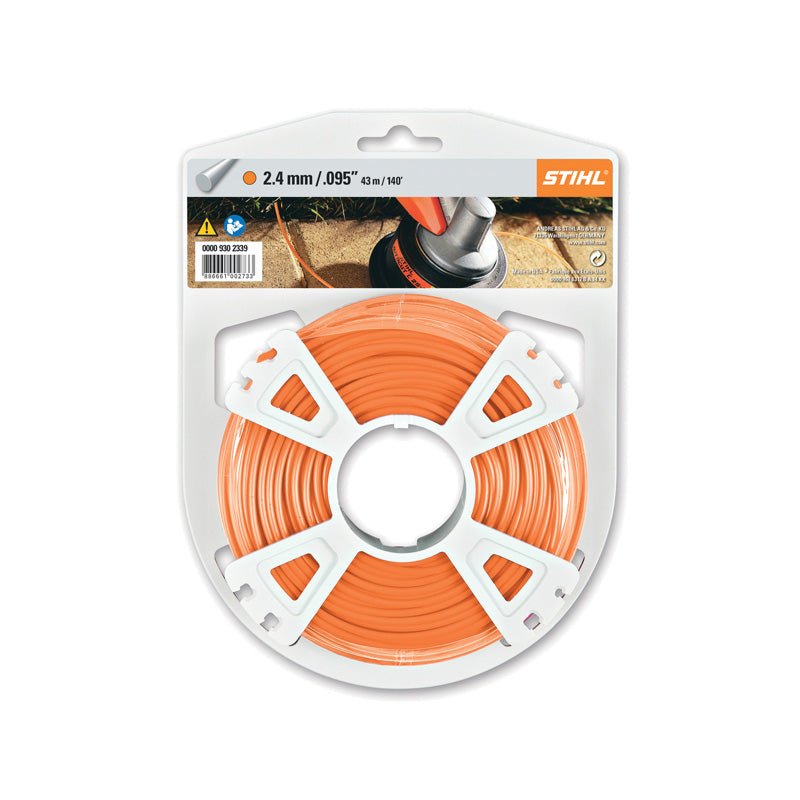 STIHL, STIHL 0000 930 2339 Trimmer Line, 0.095 in Dia, 140 ft L, Polymer Blend, Orange