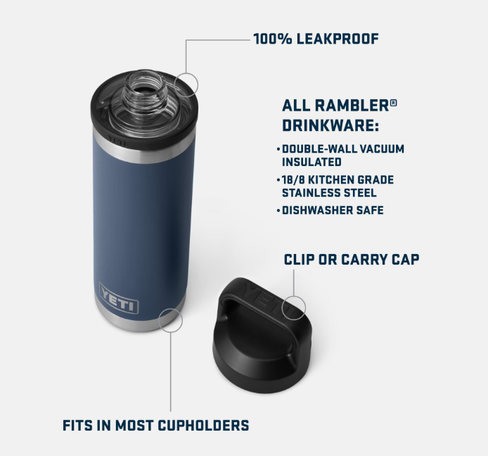 YETI Canada Limited, YETI RAMBLER 532 ML/ 18 OZ BOTTLE WITH CHUG CAP